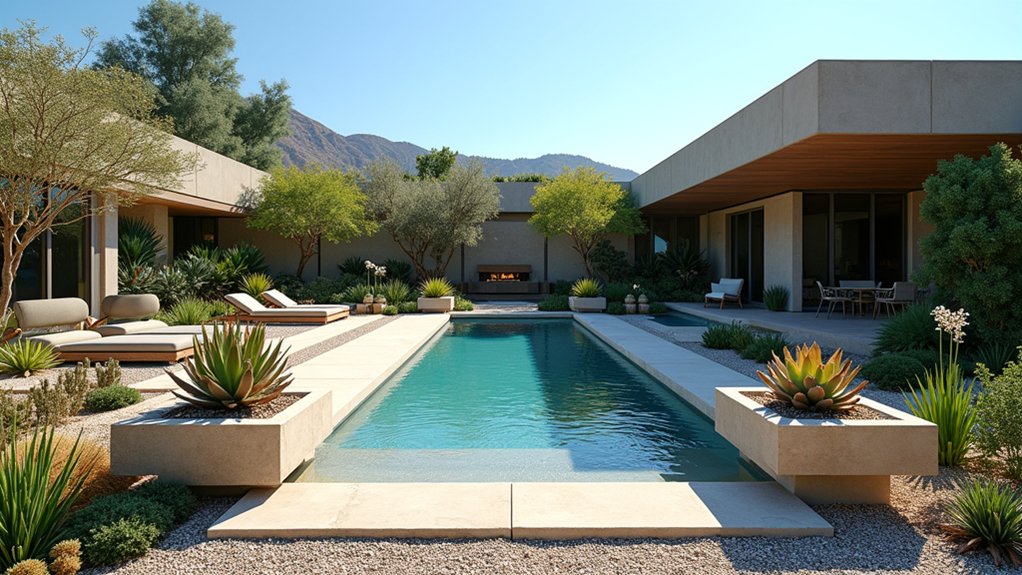 succulent sun loving pool landscaping