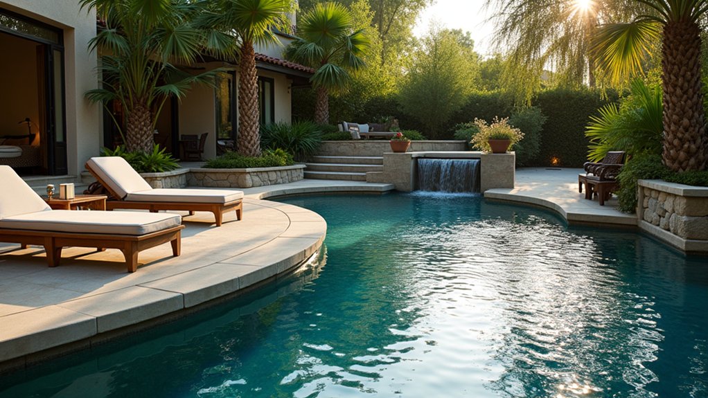 23 Luxury Pool Ideas That Turn Your Backyard Into a Resort sunlit relaxation by water