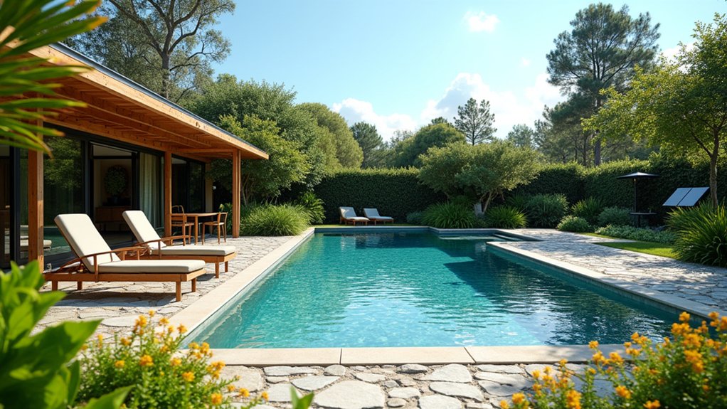 15 Square Pool Design Ideas That Are Bold and Balanced sustainable backyard pool design