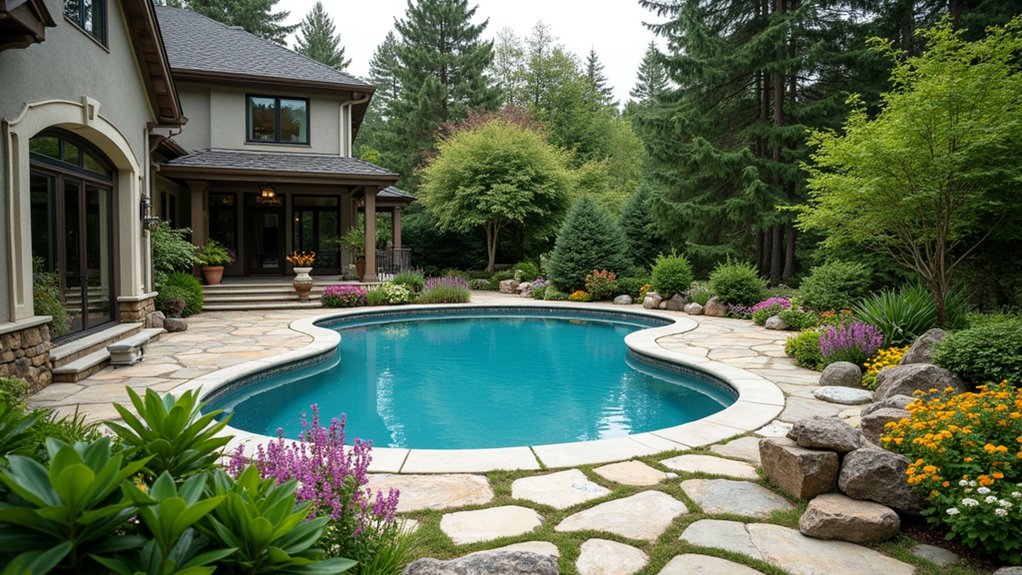 23 Oval Pool Design Ideas That Flow Beautifully in Any Yard sustainable beautiful pool oasis