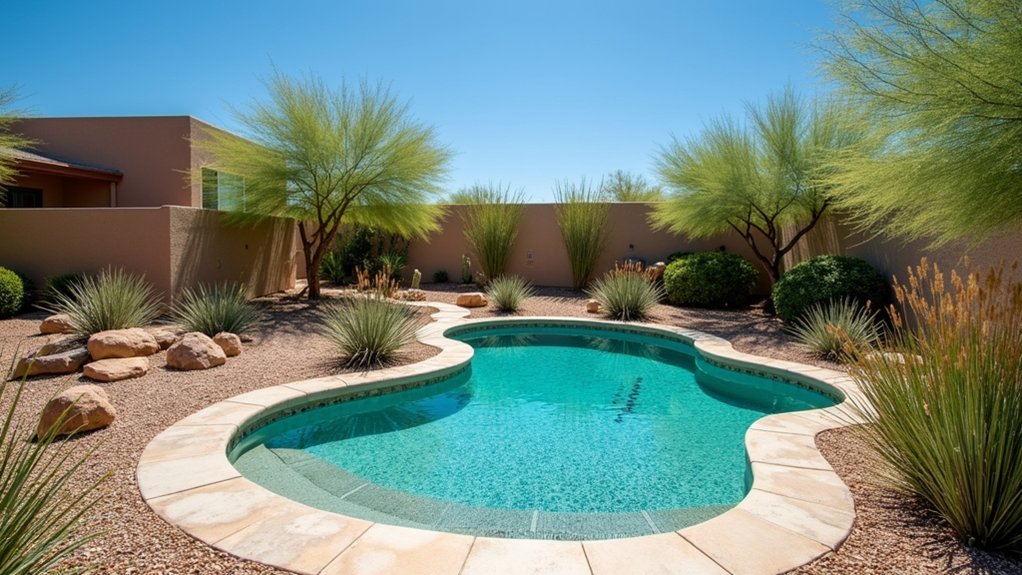 15 Striking Desert Pool Landscaping Ideas That Thrive in the Heat sustainable desert landscaping techniques