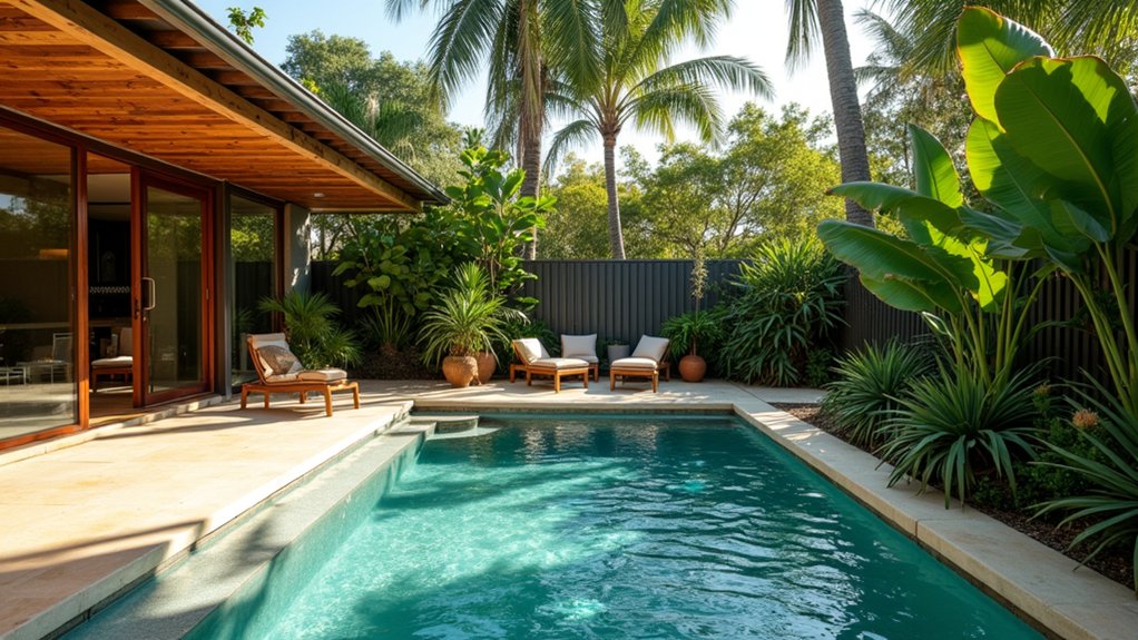20 Breezy Australian Pool Landscaping Ideas for Laid-Back Vibes sustainable materials for landscaping