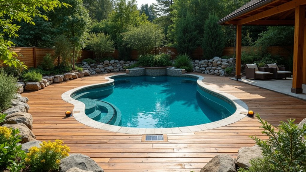 19 Stylish Above Ground Pool Deck Ideas That Elevate Your Backyard Look sustainable outdoor decking materials