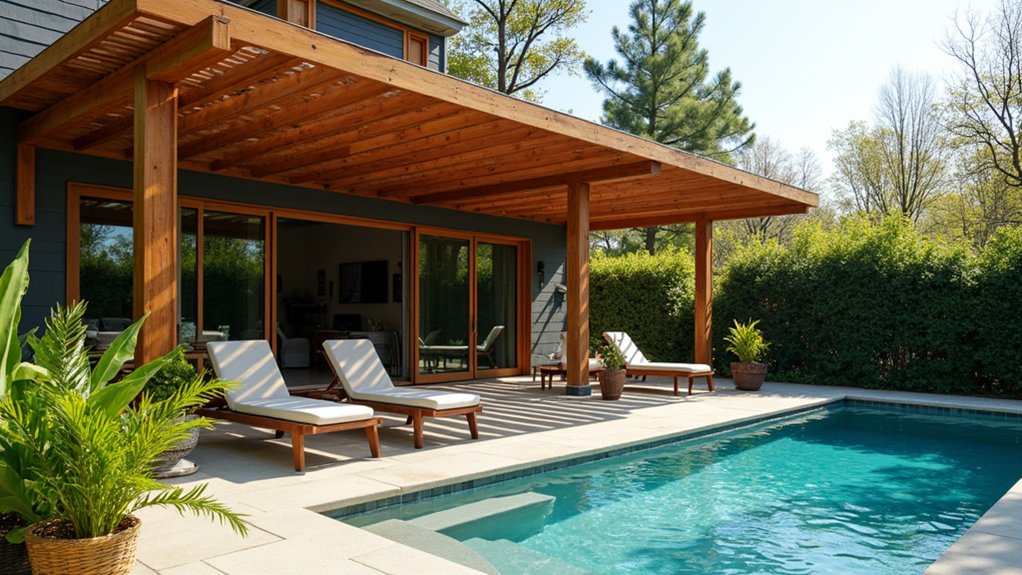 sustainable reclaimed wood pergola