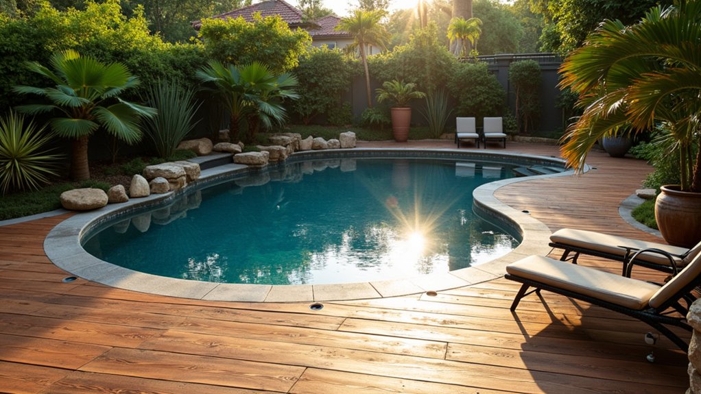 21 Creative Cheap Pool Deck Ideas That Still Shine sustainable stylish pool decking