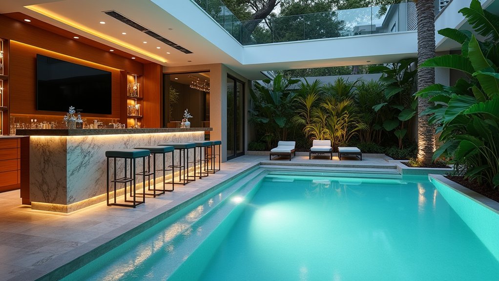 20 Indoor Pool Ideas That Bring the Spa Home swim up bar luxury experience