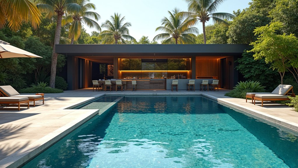 18 Beautiful Pool Design Layouts That Just Make Sense swim up bar luxury oasis