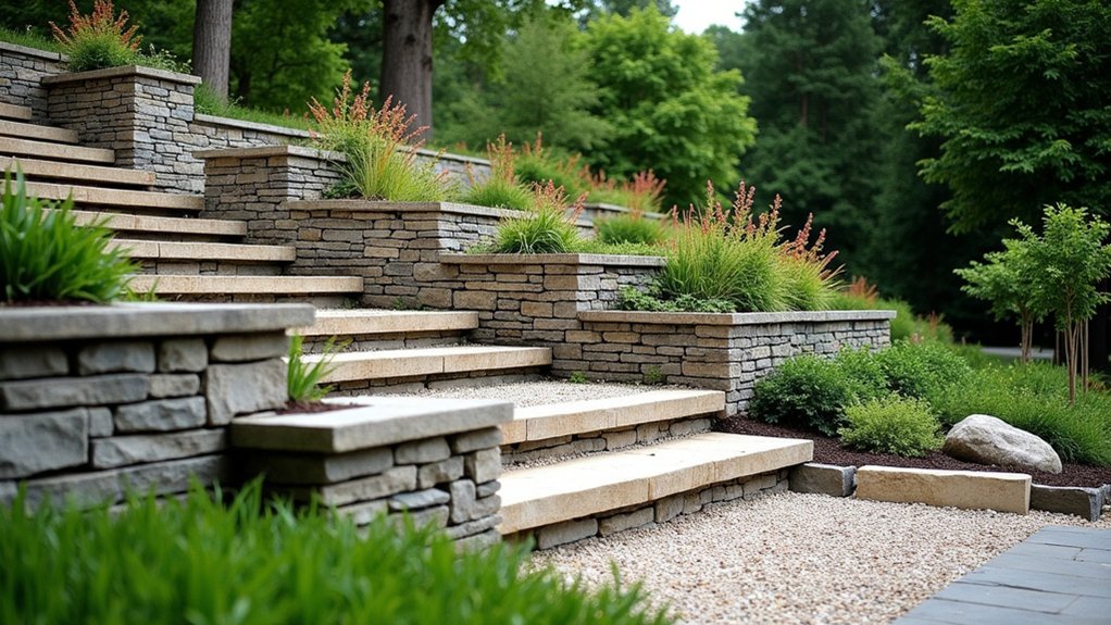 20 Functional Pool Landscaping With Retaining Wall Designs That Add Structure terraced garden retaining walls
