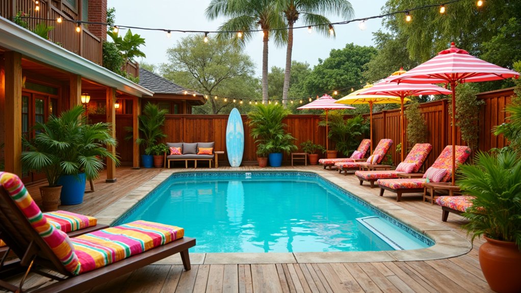 19 Fun Pool Deck Decorating Ideas to Add Personality to Your Space themed pool deck decorations