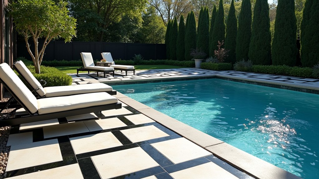23 Beautiful Pool Deck Ideas Inground Pavers for a Polished Look timeless checkerboard pool design