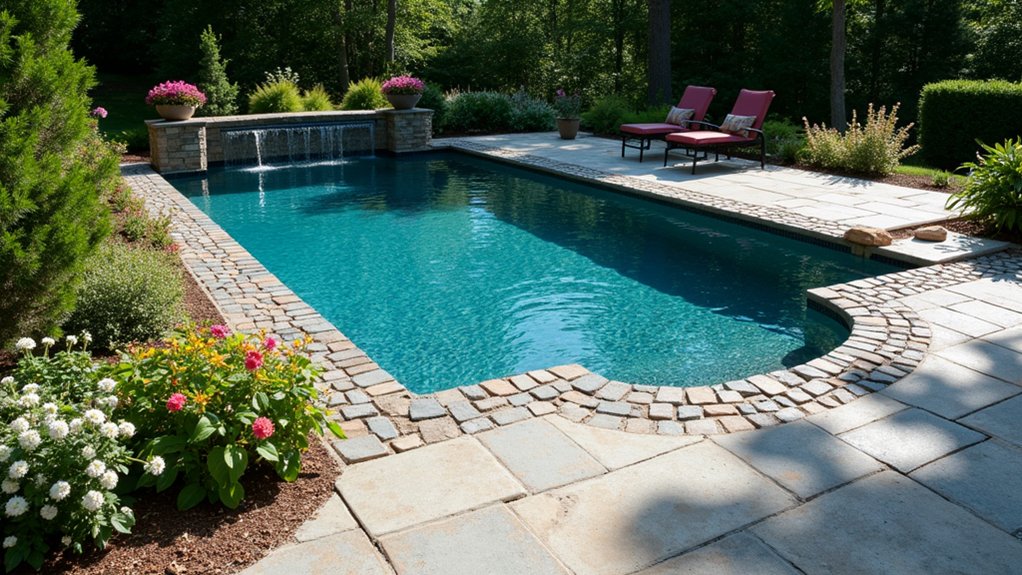21 Crisp Pool Deck Edging Ideas That Define the Space timeless cobblestone outdoor elegance