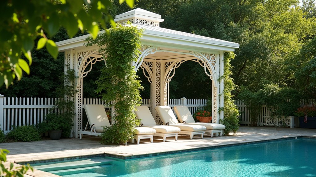 19 Airy Pool Deck Gazebo Ideas That Invite You to Lounge timeless elegance outdoor retreat
