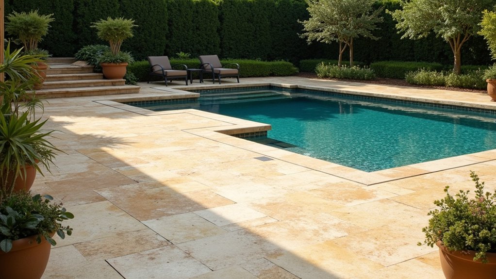 21 Stylish Pool Deck Tile Ideas That Add Color and Pattern timeless elegance poolside oasis