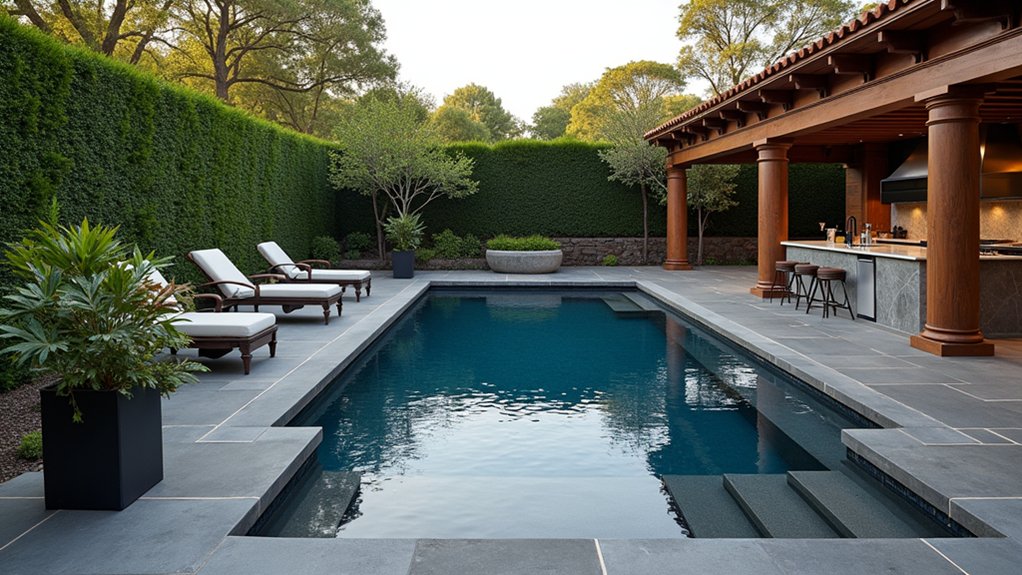 23 Bold Pool Deck With Outdoor Kitchen Ideas for the Ultimate Entertaining Space timeless elegance with modernity