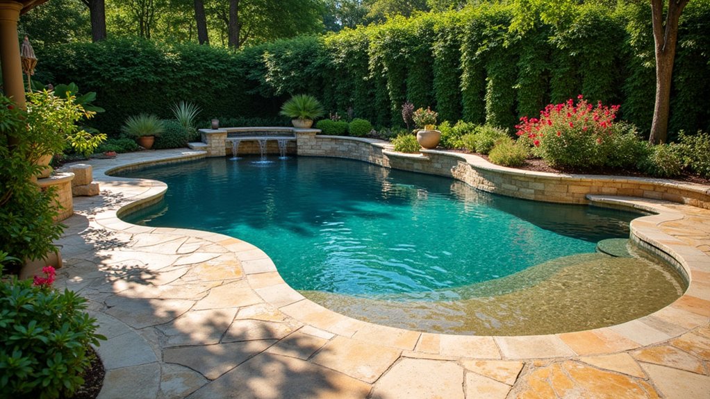 17 Natural Pool Deck Stone Ideas That Blend With the Landscape timeless luxury pool deck