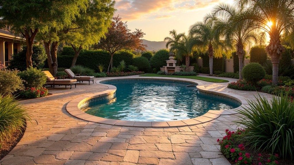 23 Smart Pool Landscaping With Pavers That Upgrade Your Walkways timeless natural stone elegance