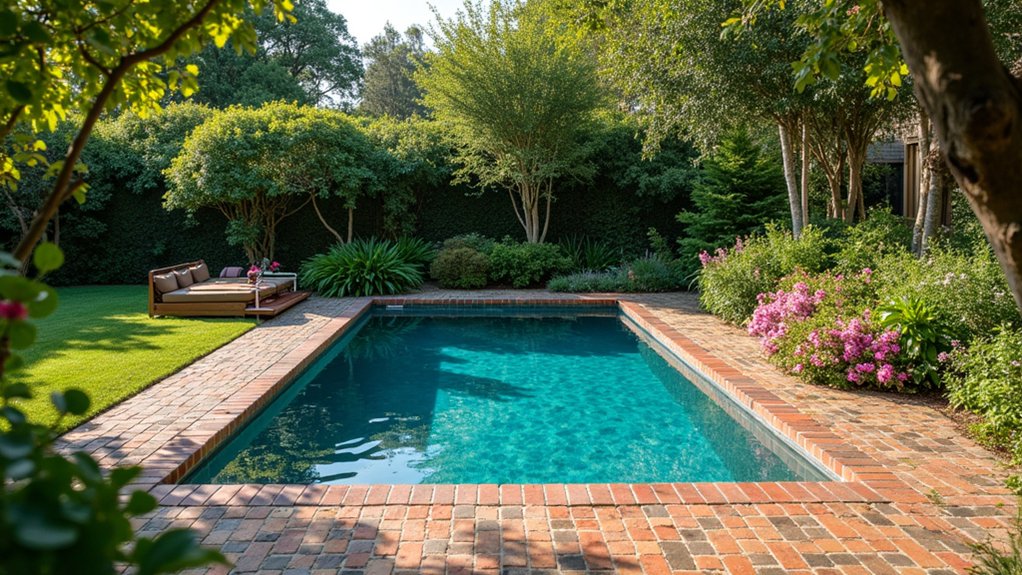 15 Rustic Pool Design Ideas That Feel Warm and Inviting timeless rustic brick surrounds