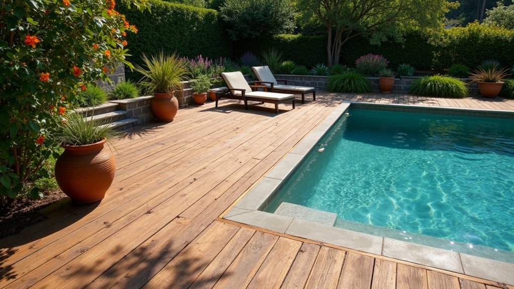 21 Fresh Pool Deck Color Ideas That Make a Statement timeless rustic outdoor elegance
