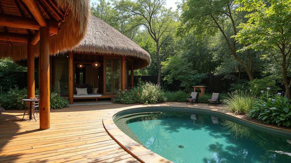 19 Charming Pool Deck With Gazebo Ideas for a Backyard Escape timeless rustic wooden retreat