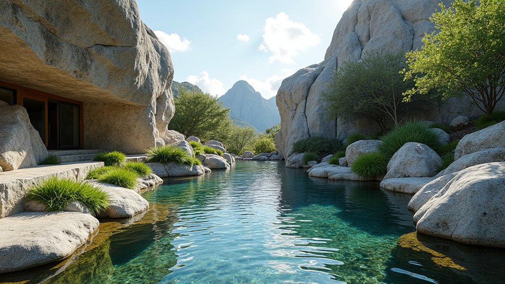 23 Natural Pool Landscaping With Rocks for Earthy, Organic Style timeless strength in nature