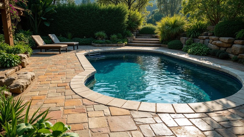 23 Beautiful Pool Deck Ideas Inground Pavers for a Polished Look timeless vintage paver charm