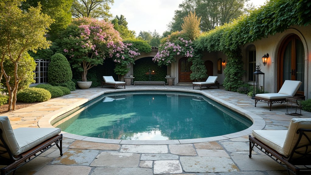 20 Round Pool Design Ideas for a Soft, Inviting Look timeless vintage pool design