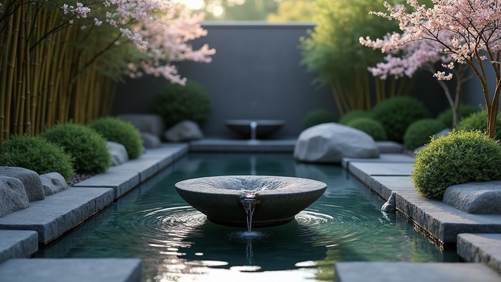 20 Pool Design Ideas With Fountain Features That Add Flair tranquil asian inspired zen pool