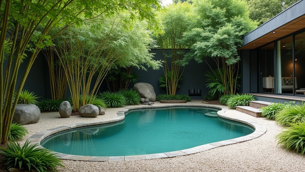 18 Kidney-Shaped Pool Design Ideas for Organic Appeal tranquil bamboo oasis retreat