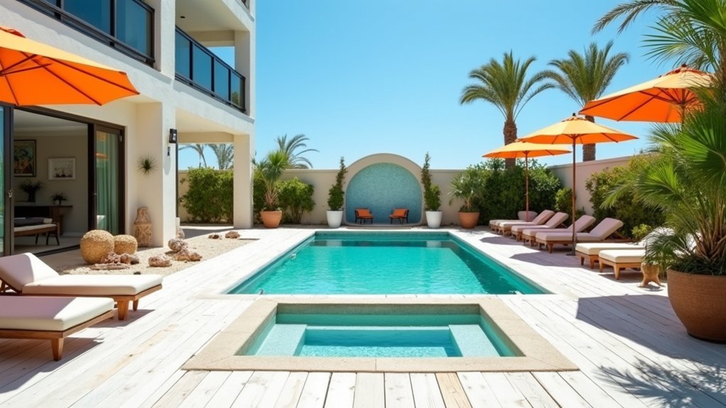 tranquil coastal hot tub