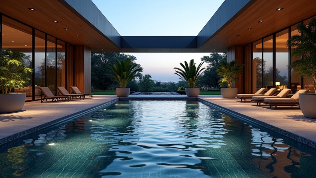 23 Indoor Pool Design Ideas for Year-Round Enjoyment tranquil elegant lap pool