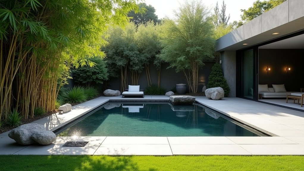 15 Stunning Pool Landscaping Backyard Looks You’ll Want to Copy tranquil minimalist pool retreat