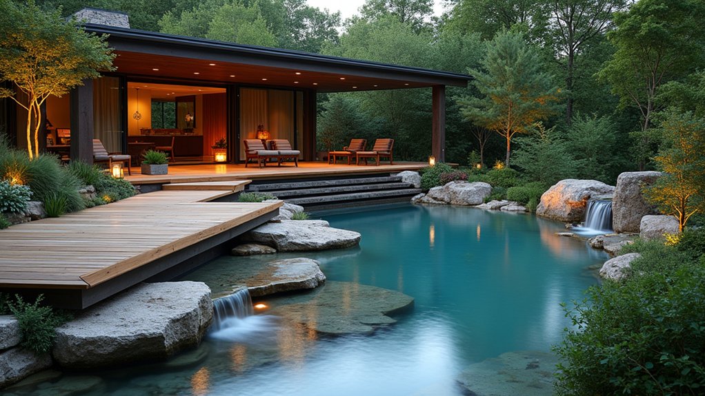 17 Bold Above Ground Pool Deck Multi Level Designs That Add Dimension tranquil oasis of relaxation