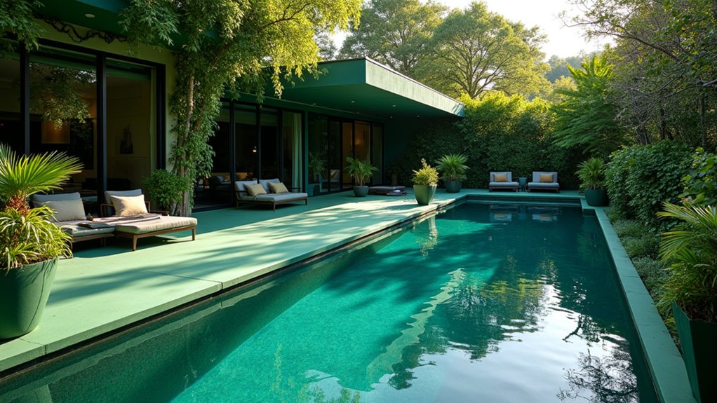 19 Trendy Pool Deck Paint Colors That Set the Mood tranquil sophisticated outdoor retreat