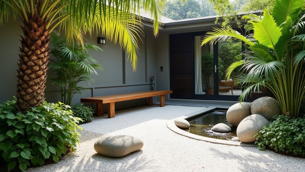 20 Breezy Australian Pool Landscaping Ideas for Laid-Back Vibes tranquil zen garden corner
