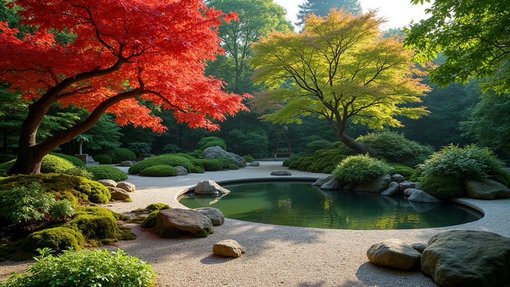 15 Inviting Pool Landscaping With Trees for Shade and Serenity tranquil zen garden design