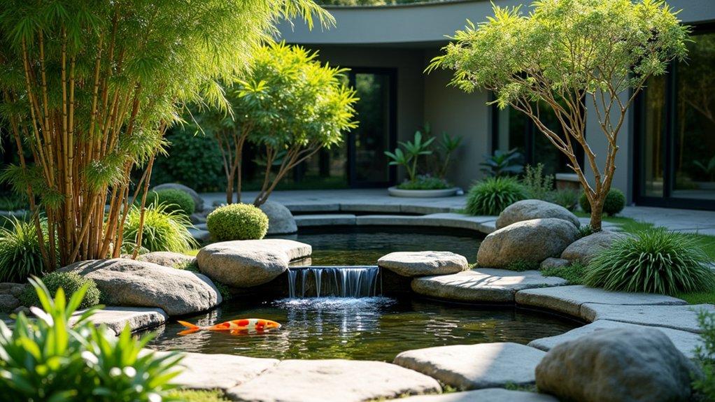 18 Bold Texas Pool Landscaping Ideas That Make a Statement tranquil zen garden oasis