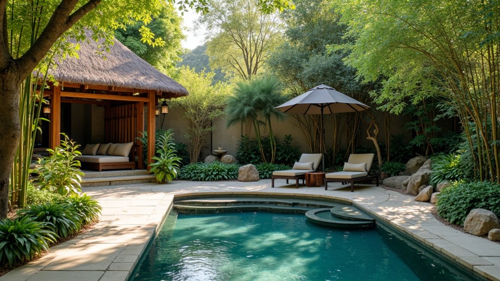 19 Charming Pool Deck With Gazebo Ideas for a Backyard Escape tranquil zen garden retreat
