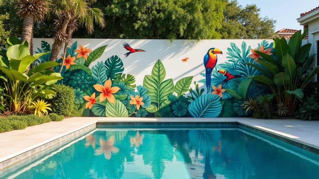 17 Unique Pool Deck Wall Decorating Ideas That Add Visual Interest transform your poolside aesthetic