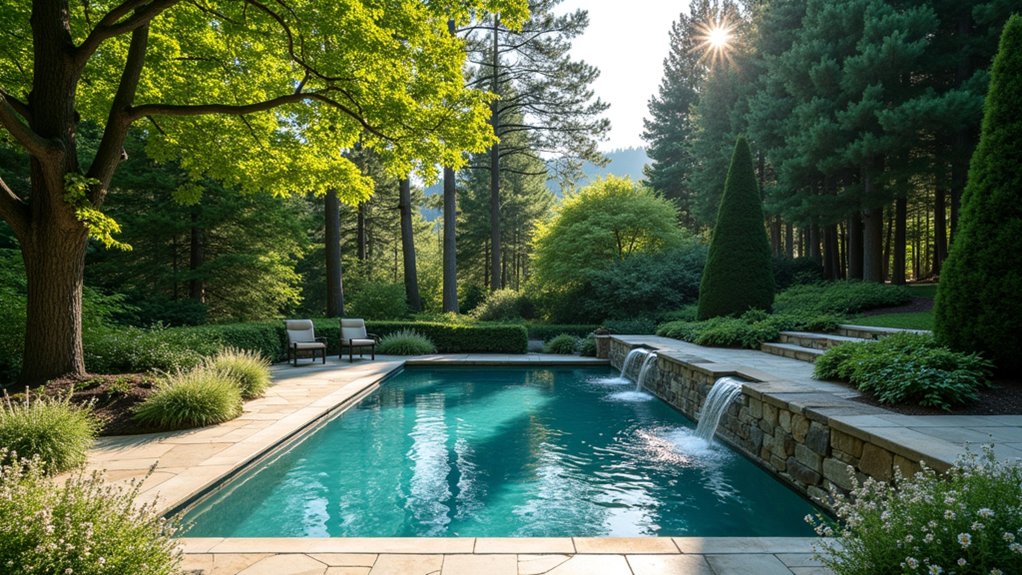 15 Inviting Pool Landscaping With Trees for Shade and Serenity trees enhance water features