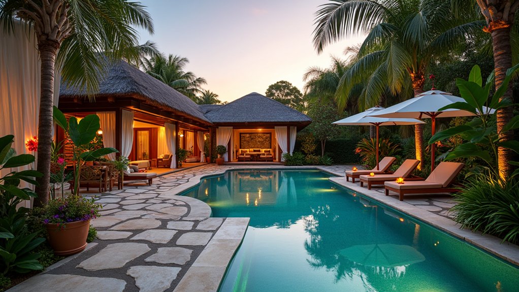17 Modern Inground Pool Deck Ideas That Define Luxury tropical backyard paradise retreat