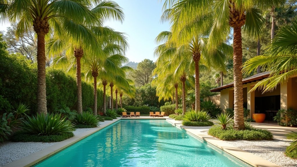 15 Iconic Palm Tree Landscape Ideas Around Pool Spaces That Feel Tropical tropical elegance and relaxation