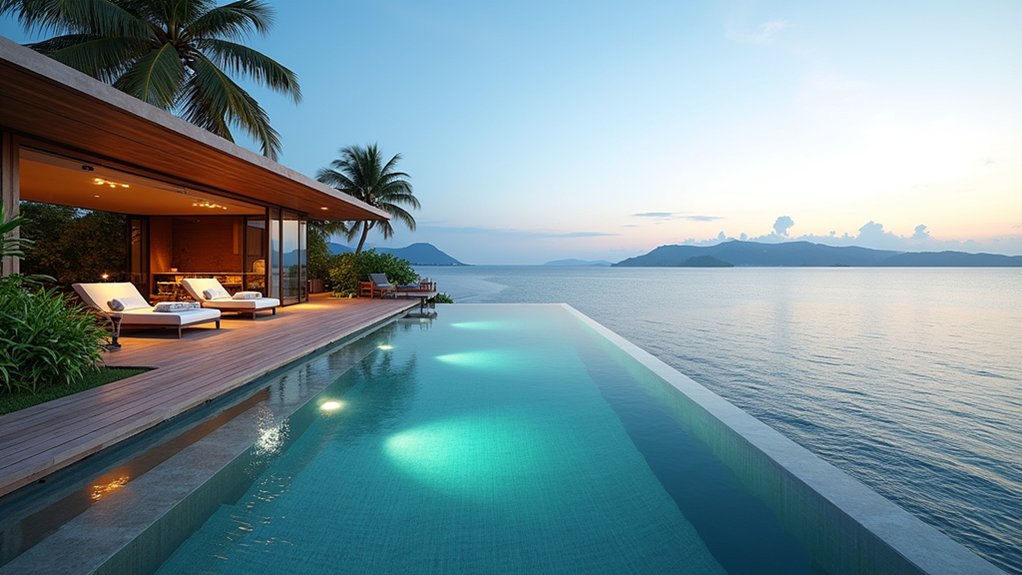 tropical floating deck oasis