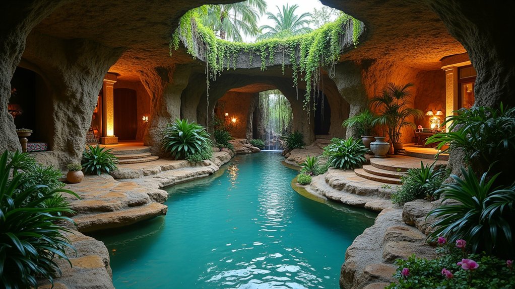 23 Tropical Pool Design Ideas to Escape to Island Vibes tropical grotto with spa