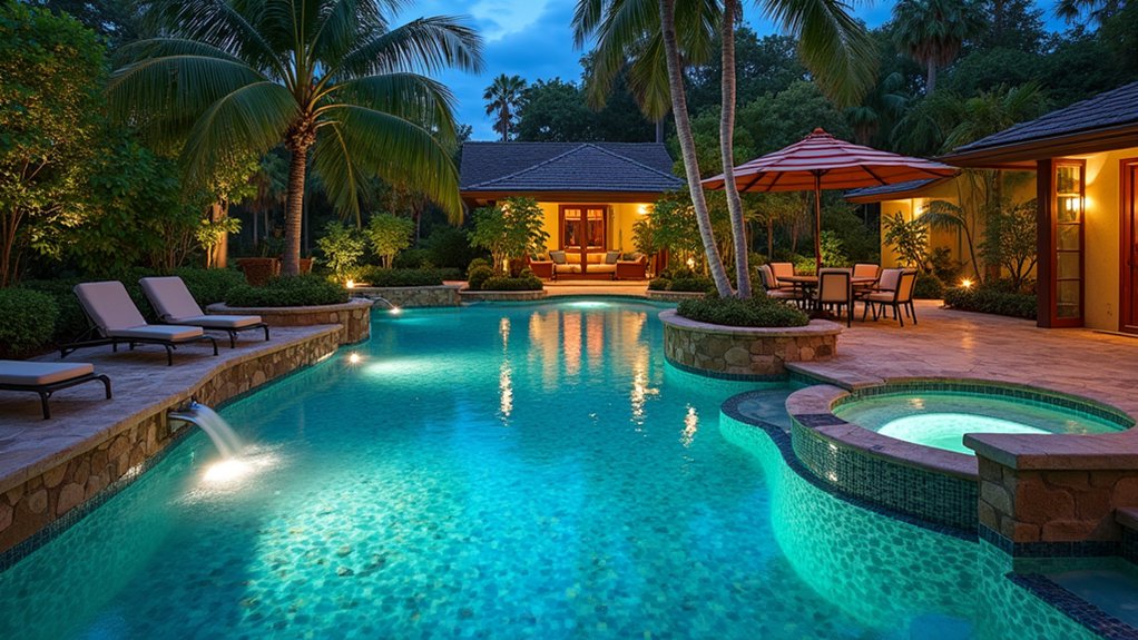 15 Fun Pool Ideas With Jacuzzi Vibes for Ultimate Comfort tropical lagoon pool paradise