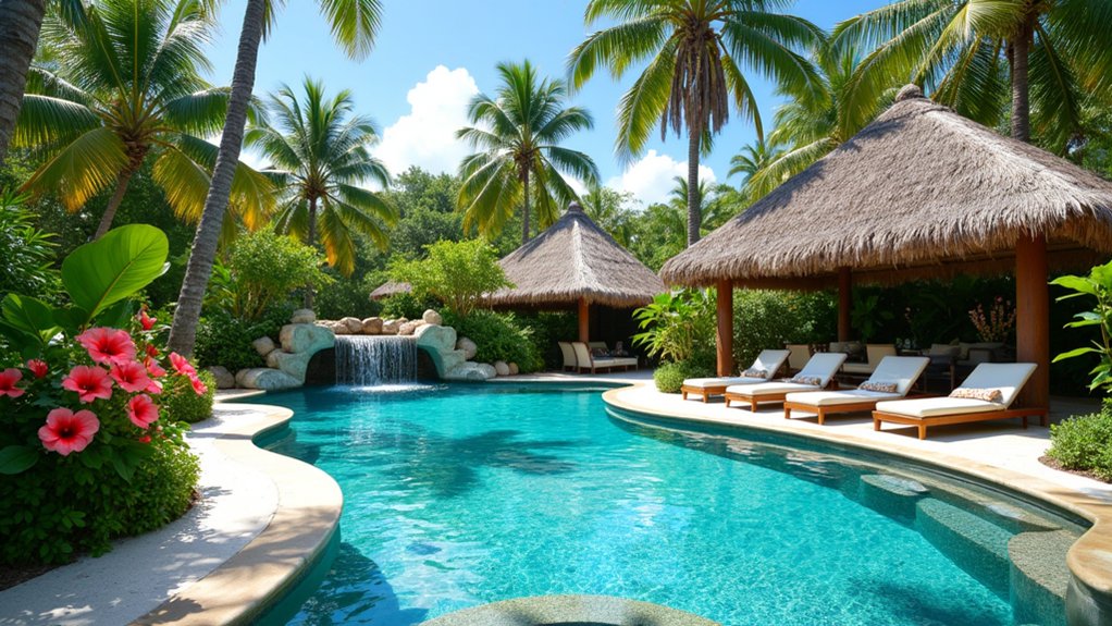 18 Beautiful Outdoor Pool Ideas for the Perfect Backyard Retreat tropical oasis backyard retreat