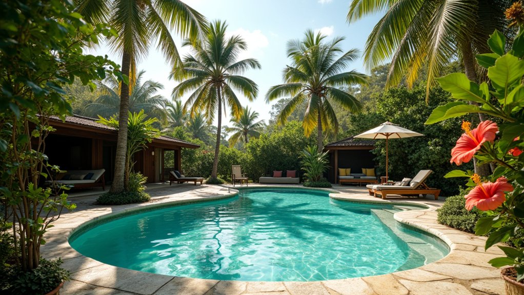 20 Round Pool Design Ideas for a Soft, Inviting Look tropical oasis backyard retreat