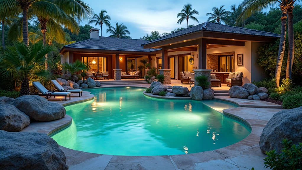 23 Luxury Pool Ideas That Turn Your Backyard Into a Resort tropical oasis in backyard