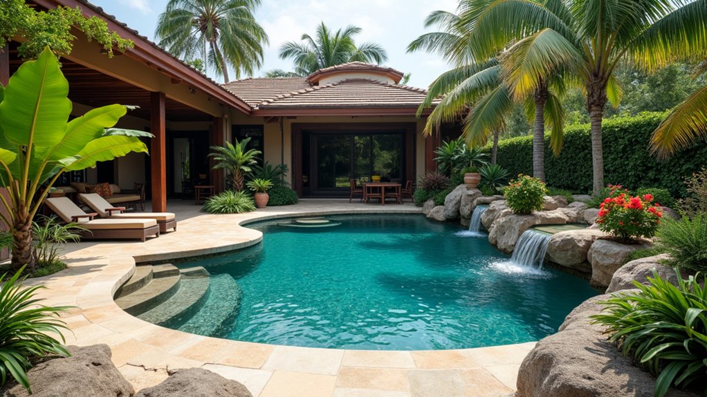 23 Concrete Pool Design Ideas That Blend Form and Function tropical oasis pool retreat
