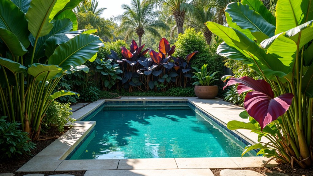 18 Gorgeous Pool Landscaping Plants That Bring Your Yard to Life tropical oasis with elegance