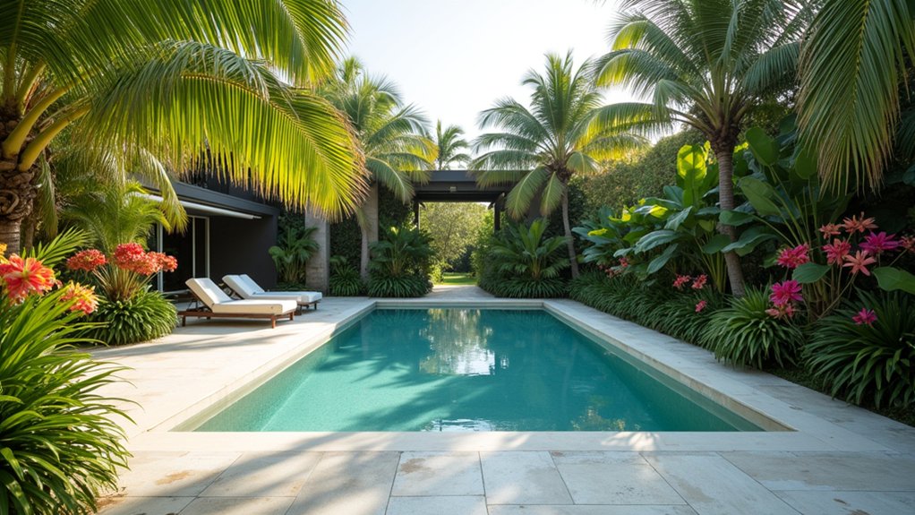 18 Rectangular Pool Design Ideas That Are Clean and Classic tropical oasis with tranquility